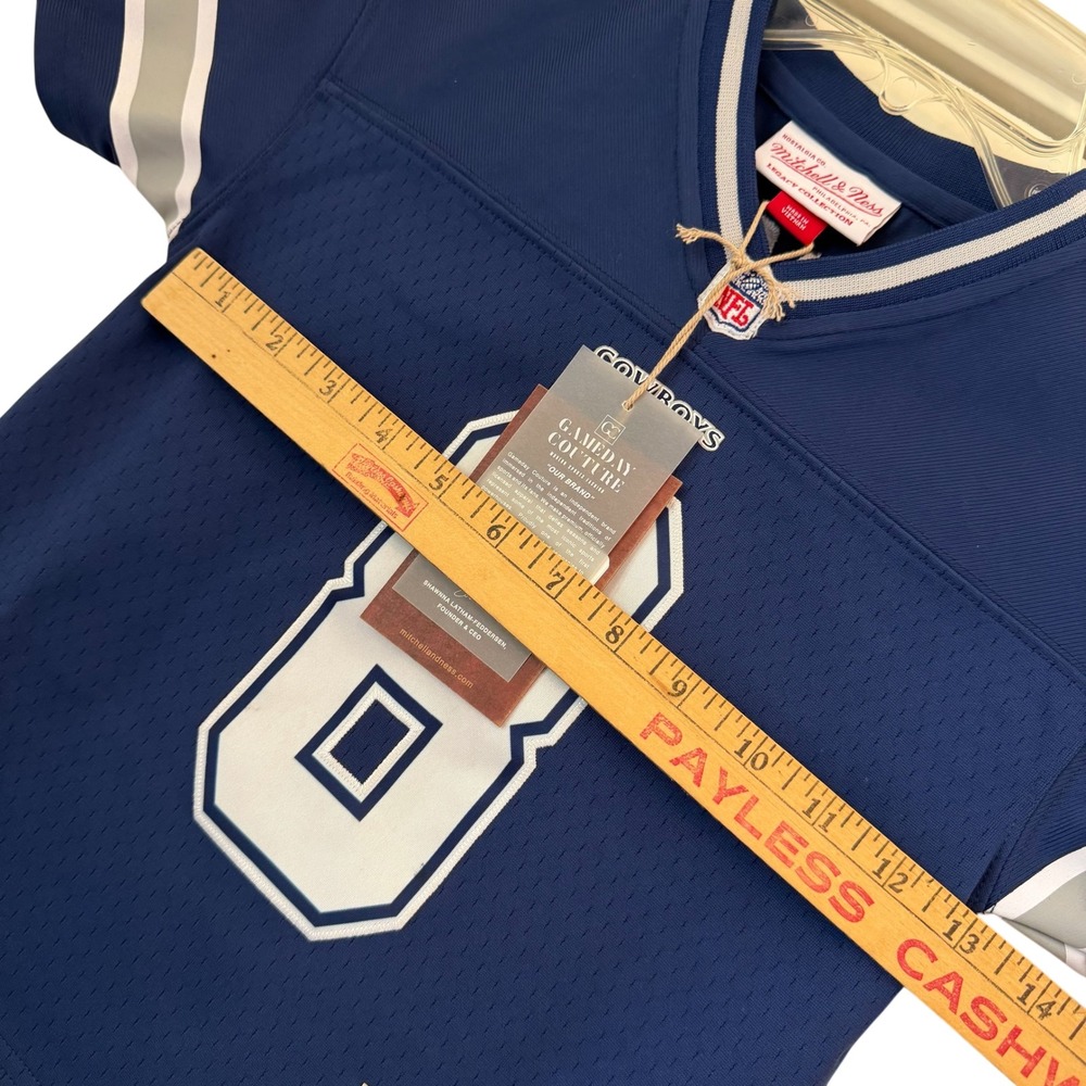 Mitchell Ness Troy Aikman Dallas Cowboys 1996 Legacy Jersey Kids Blue Small NEW - Picture 12 of 13